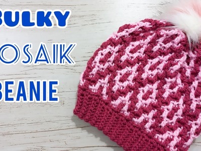 Beautiful Winter Beanie For Beginners. ????SO AWESOME! bulky mosaic beanie