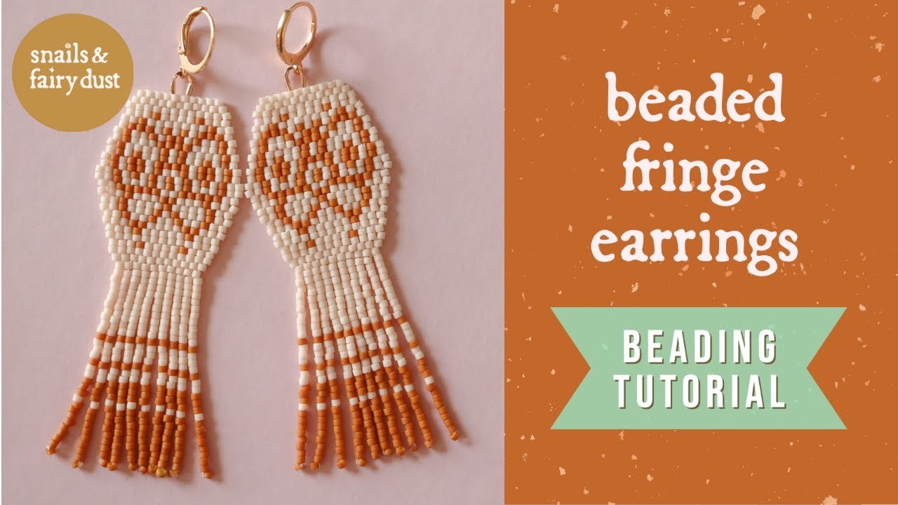 Beginner Beaded Fringe Earring Tutorial with Retro Butterfly Design