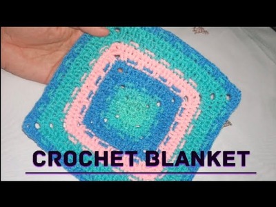 Crochet blanket for baby||how to start a granny square crochet blanket||wave stitch crochet
