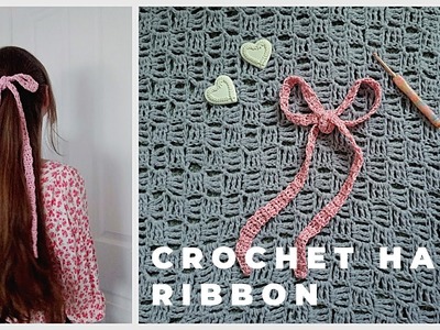 Crochet Vintage Hair Ribbon For Beginners | Crochet Romantic Hair Scarf & Free Written Pattern