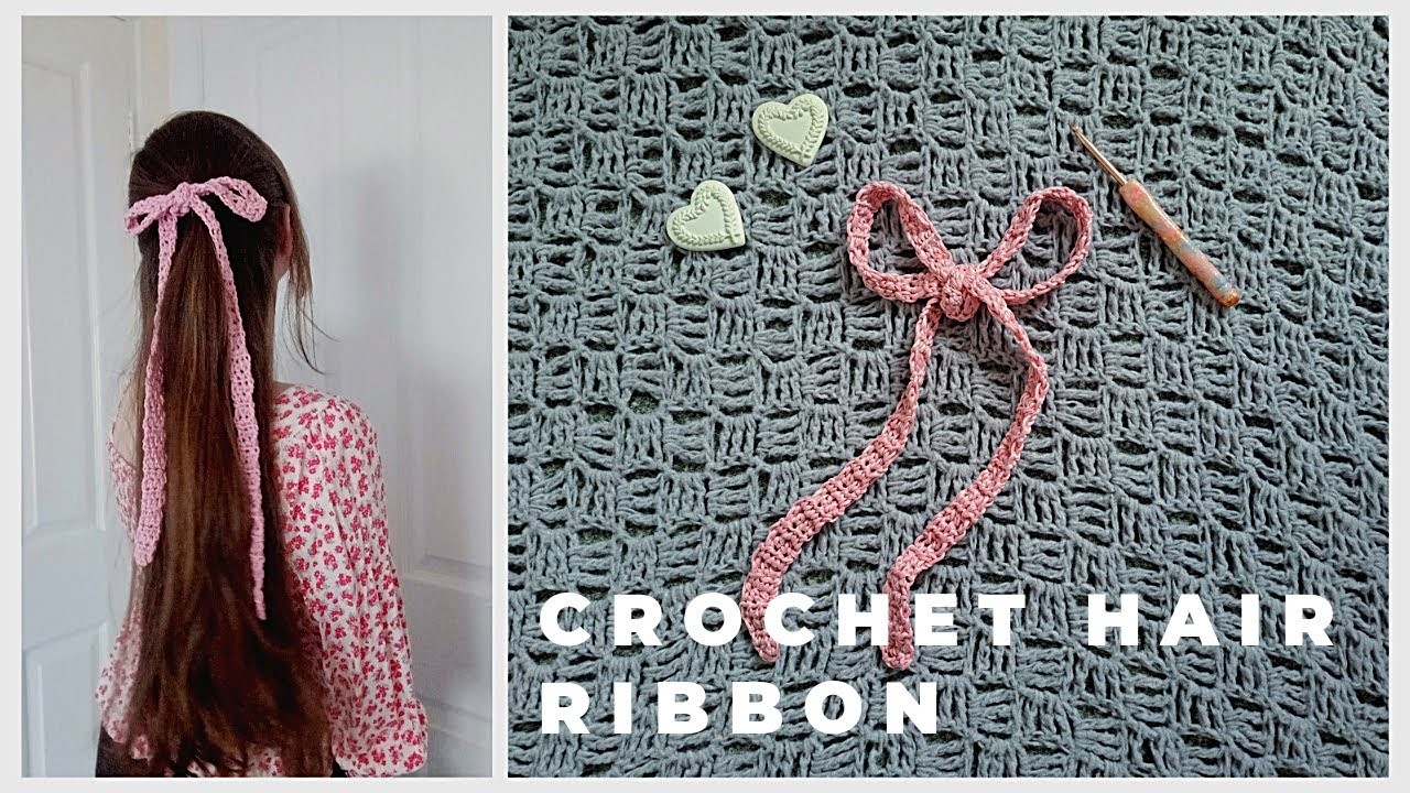 Crochet Vintage Hair Ribbon For Beginners | Crochet Romantic Hair Scarf & Free Written Pattern