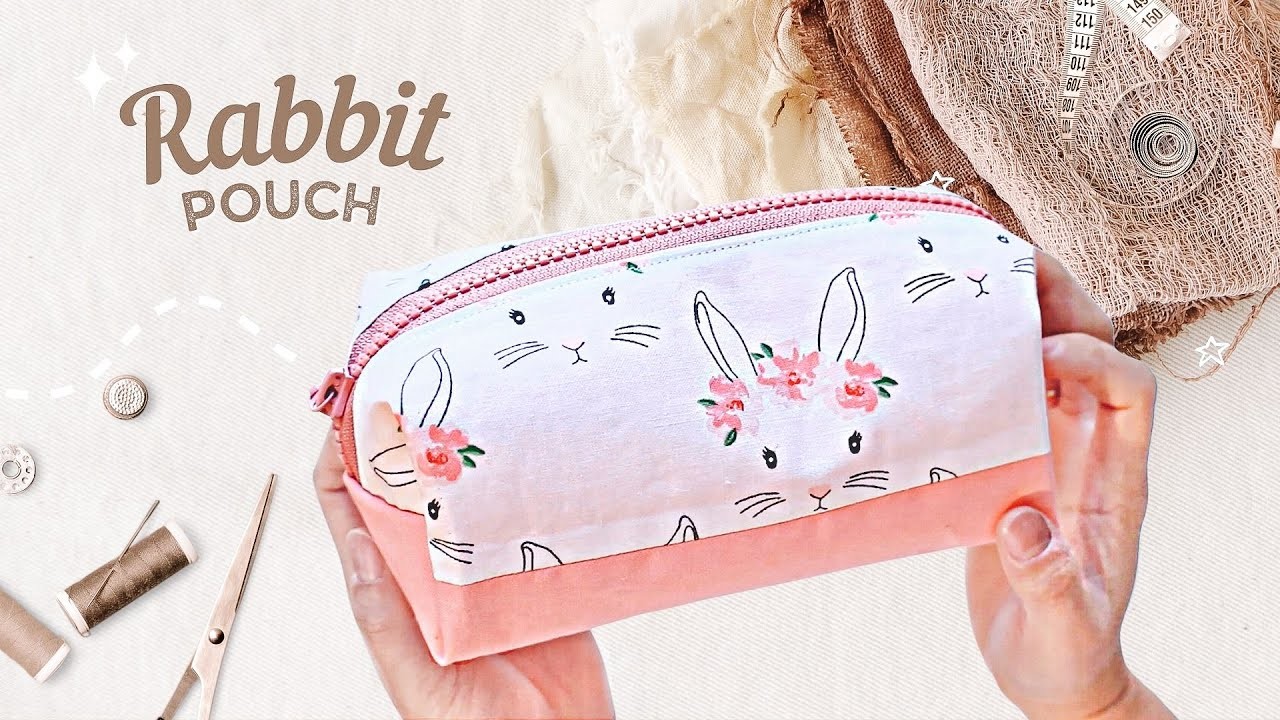 DIY Bags | How to make a Rabbit Box Pouch | Combine 2 patterns, attach zipper | Easy Tutorial