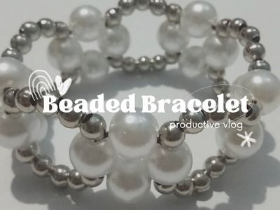 DIY Beaded Pearl Elegant Bracelet II Easy Tutorial II Coookie_Ash
