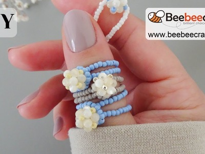 DIY How to make seed beades ring.jewelry making.Easy beaded ring
