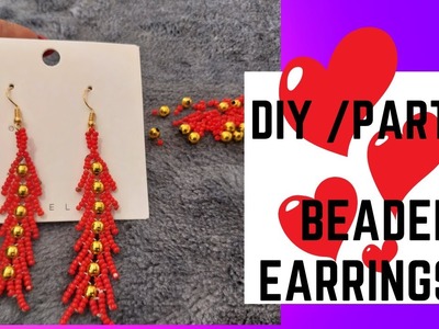 DIY RED BEADED EARRINGS PART I