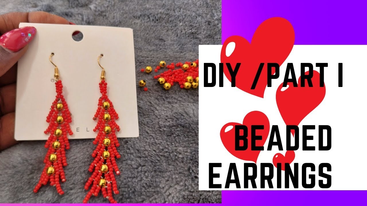 DIY RED BEADED EARRINGS PART I