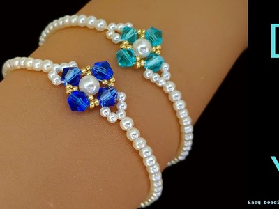 Diy simple bracelet. Bracelet making with beads