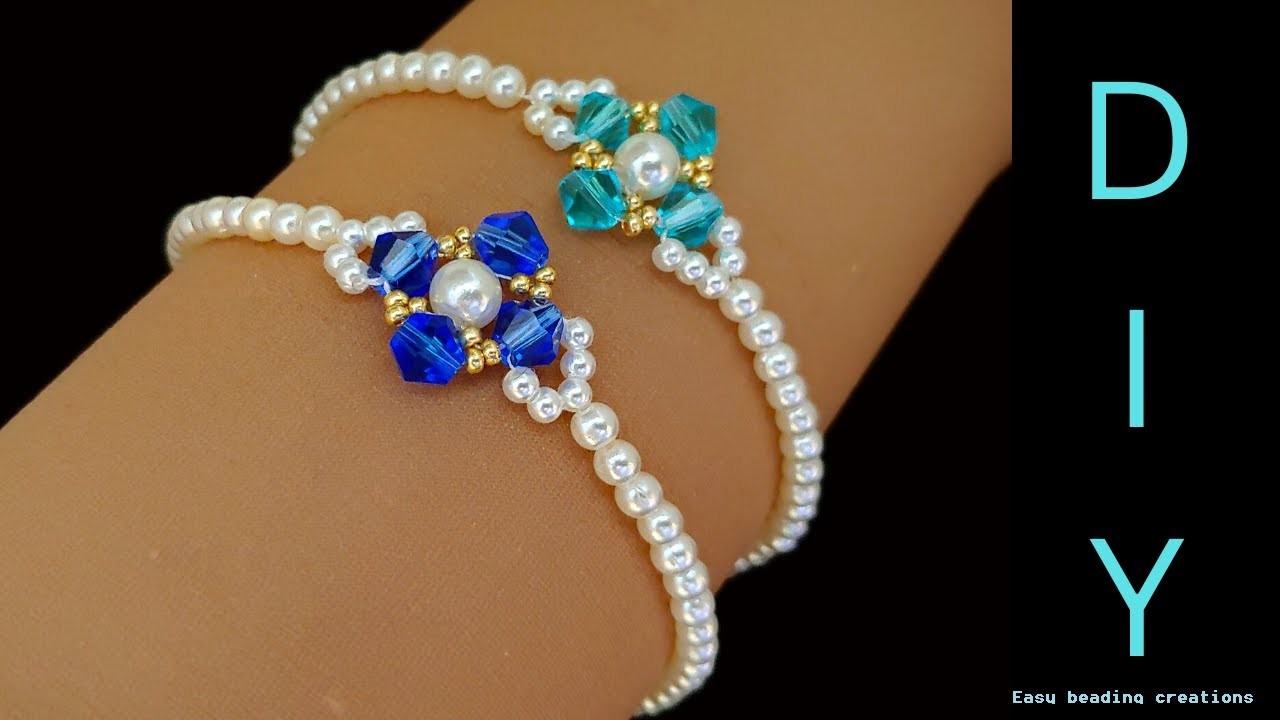 Diy simple bracelet. Bracelet making with beads