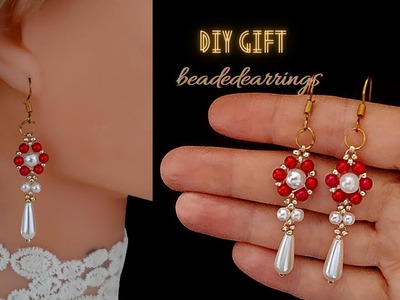 Earrings gift for HER. How to make earrings with beads