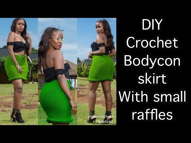 Easy Crochet bodycon skirt with ruffles for beginners