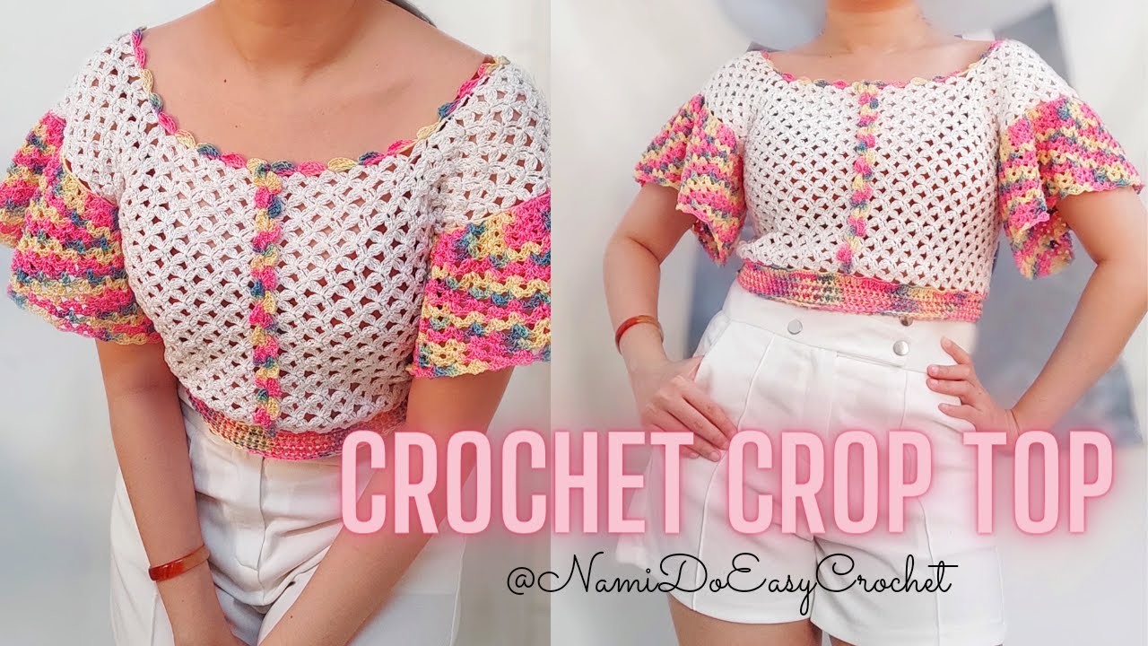 Easy Crochet for Summer: Crochet Rainbow Crop Top Part 1 #crochet #easycrochet
