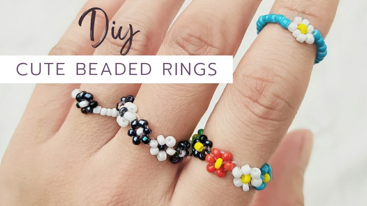 Easy Flower Beaded Rings - How to make Rings with Beads