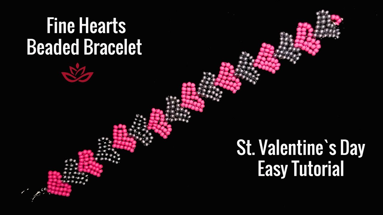 Fine Hearts Beaded Bracelet - St. Valentines Day Tutorial