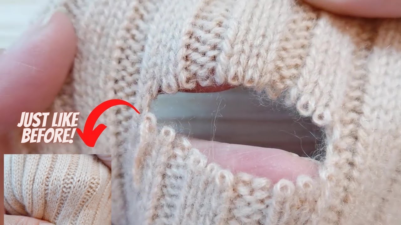 Great Way to Repair Holes in Sweaters Without Traces????How to Fix a Hole in a Knitted cashmere Sweater