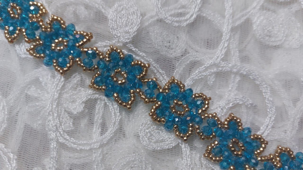 HANDMADE CRYSTAL FLOWER BRACELET#HOW TO MAKE BEADED BRACELET#2#DIY CRYSTAL BRACELET #jewellery