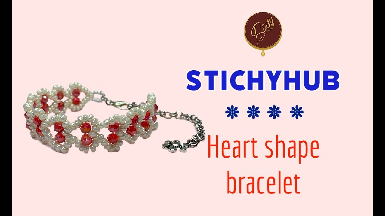 Handmade heart shape bracelet #stichyhub #handmadejewelry   #beadbracelet