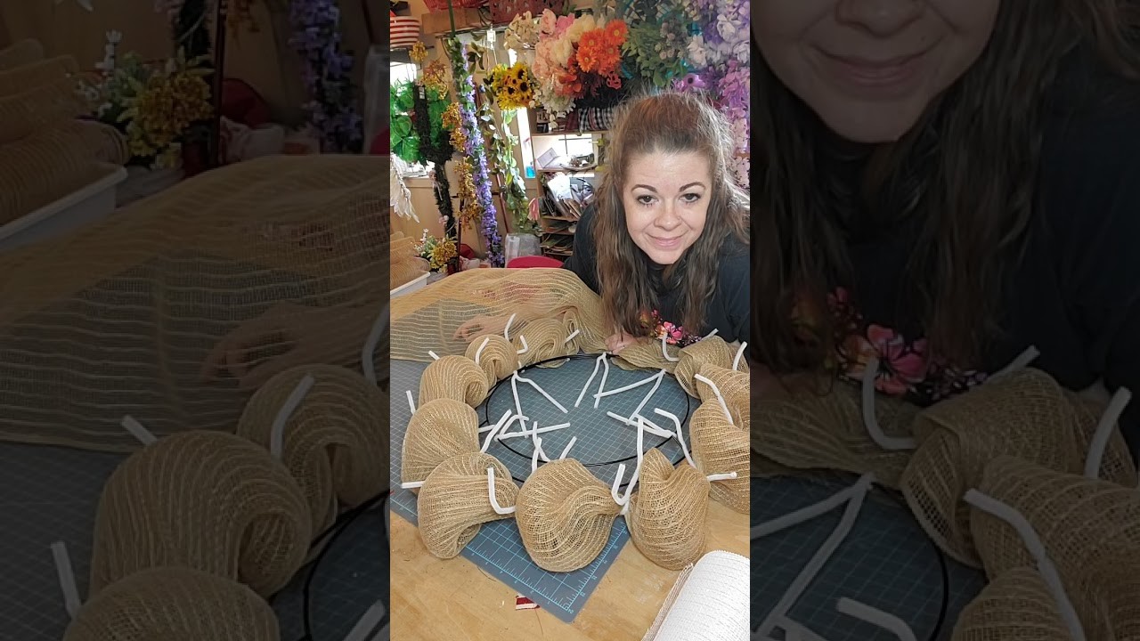 Hay Girl Hay Deco Mesh Wreath.How to.Tutorial.This video was LIVE