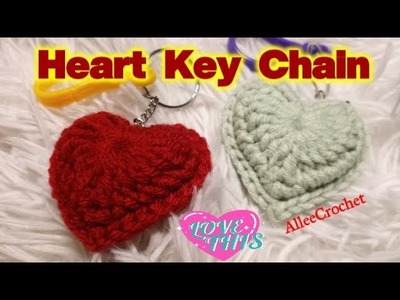 How To Crochet  a  HEART KEY CHAIN | @AlleeCrochet_USA