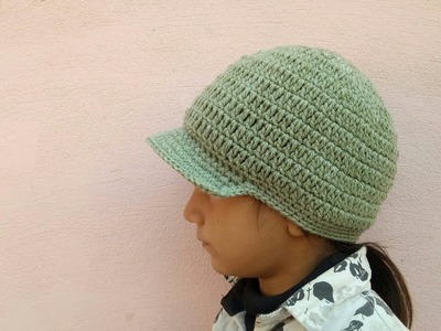 How to crochet an easy newsboy hat pattern. easy birm hat tutorial for boys