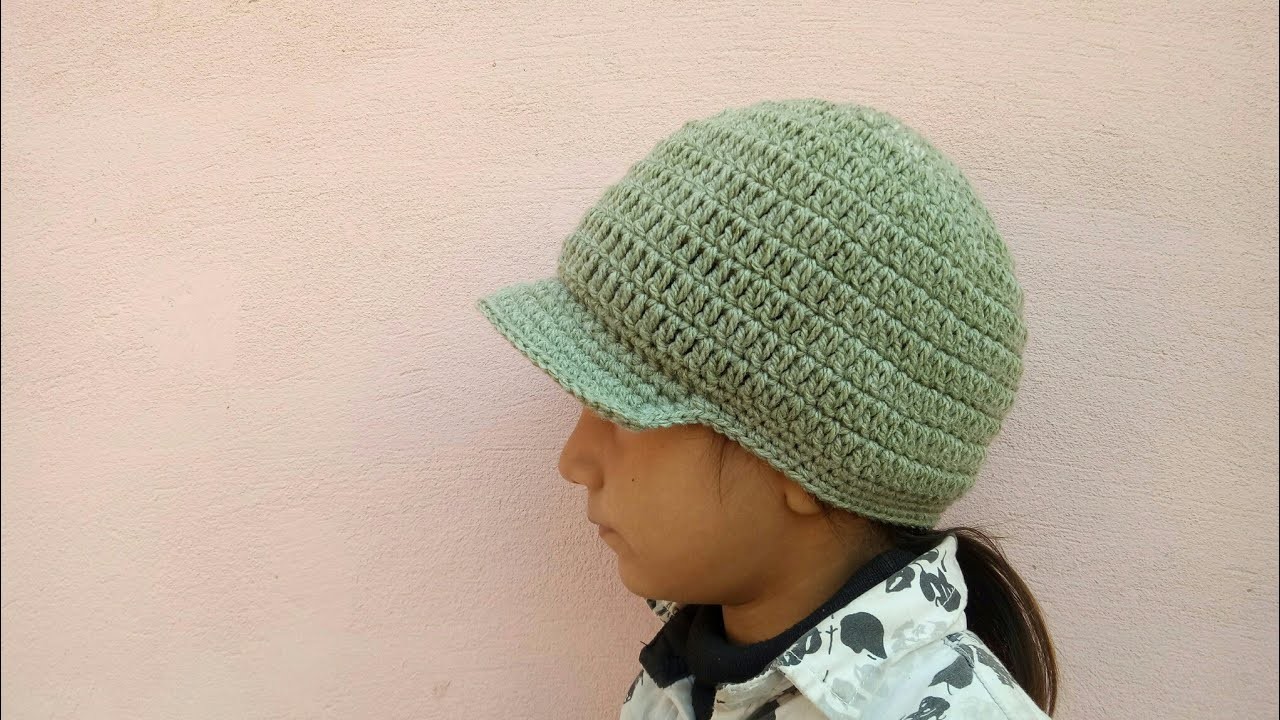 How to crochet an easy newsboy hat pattern. easy birm hat tutorial for boys