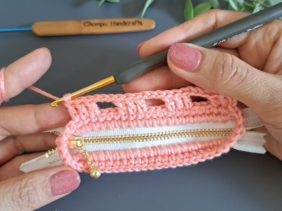 How to crochet coin purse with zipper ???? Easy crochet stitch????