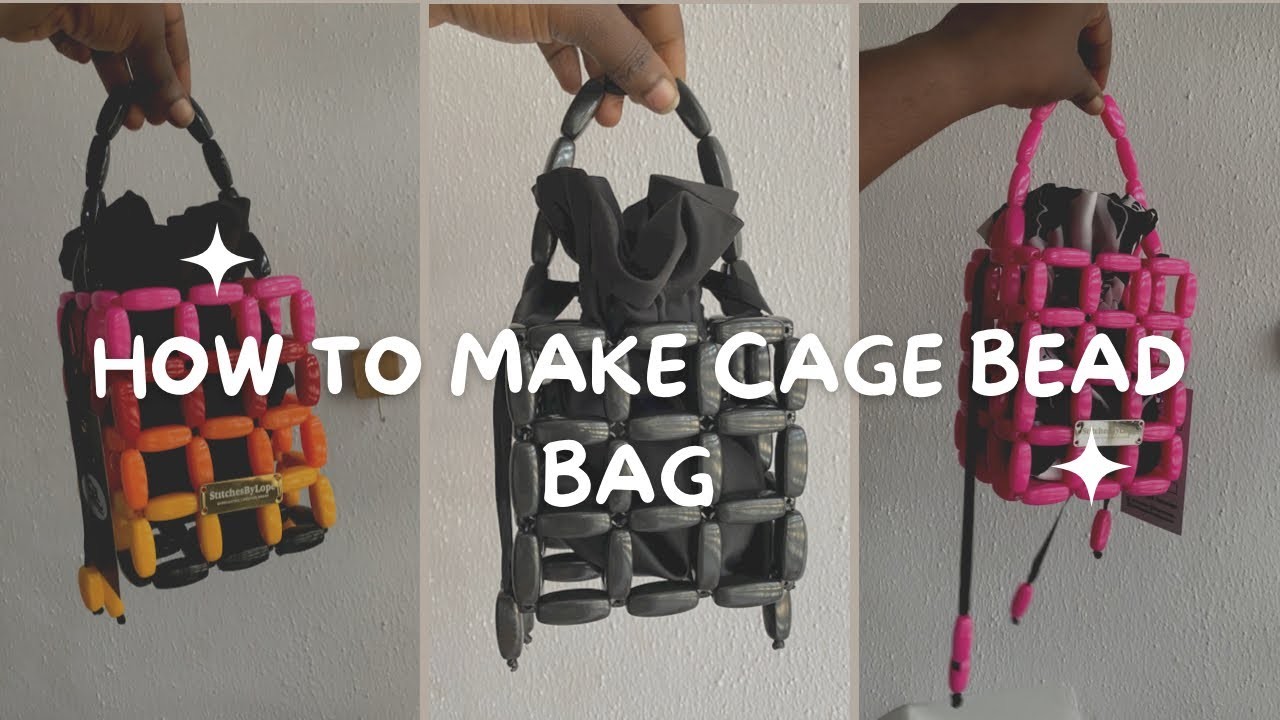 HOW TO MAKE A CAGE BEAD BAG | Beginner Friendly -Stitchesbylope