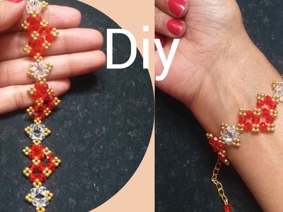 How to make Beaded Heart bracelet.DIY jewelry #diy #beginners #beadedheart