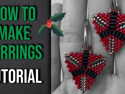 How to make beautiful triangular beaded earrings. How to make jewelry. Beading tutorial.
