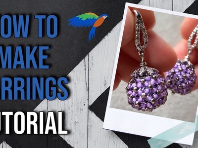 How to make blueberry beaded bead earrings. Jewelry tutorial.