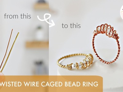 How to Make Caged Bead Rings with Copper and Brass Wire | DIY Jewelry Tutorial