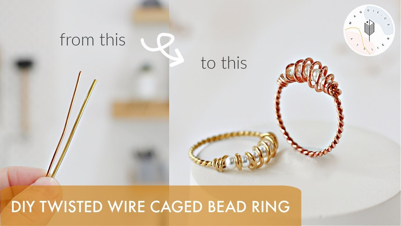 How to Make Caged Bead Rings with Copper and Brass Wire | DIY Jewelry Tutorial