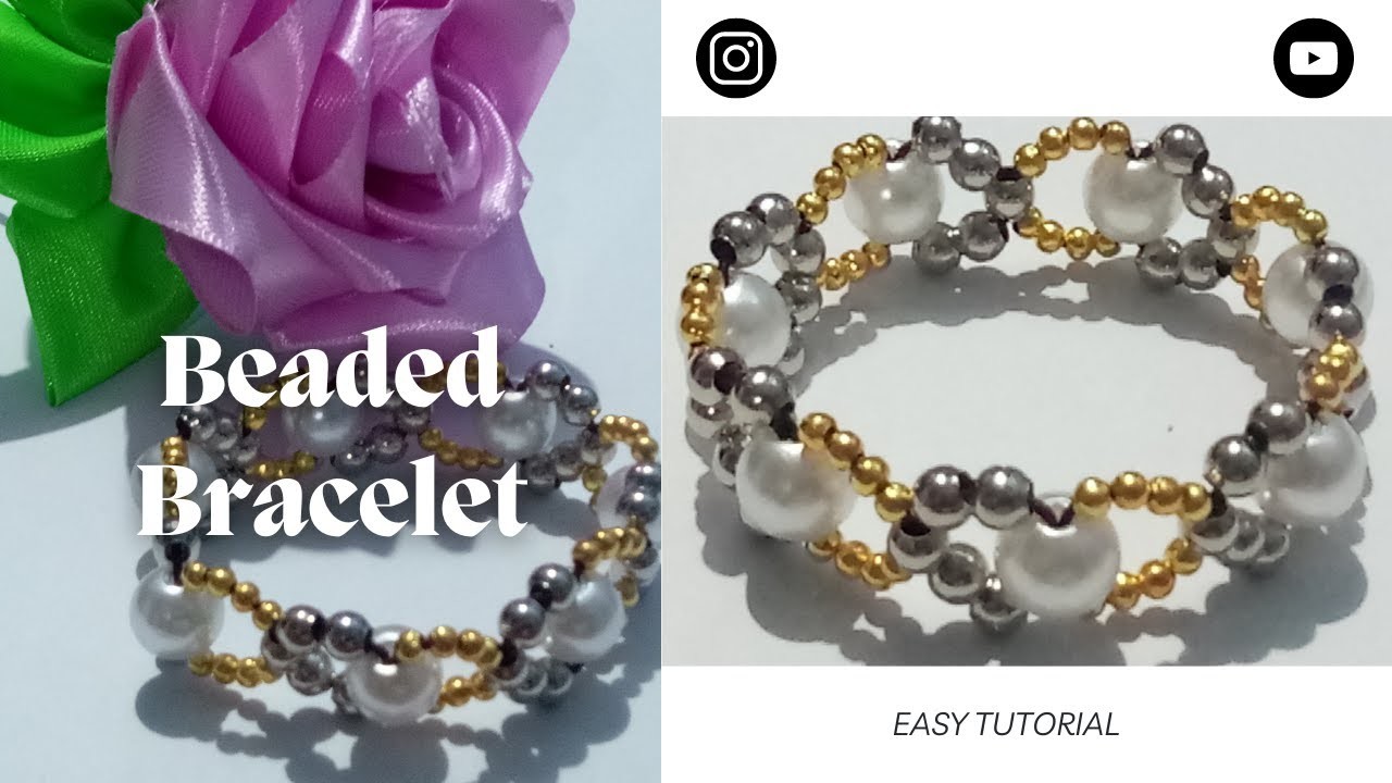 How to make DIY Beaded Bracelet Easy Tutorial II Coookie_Ash