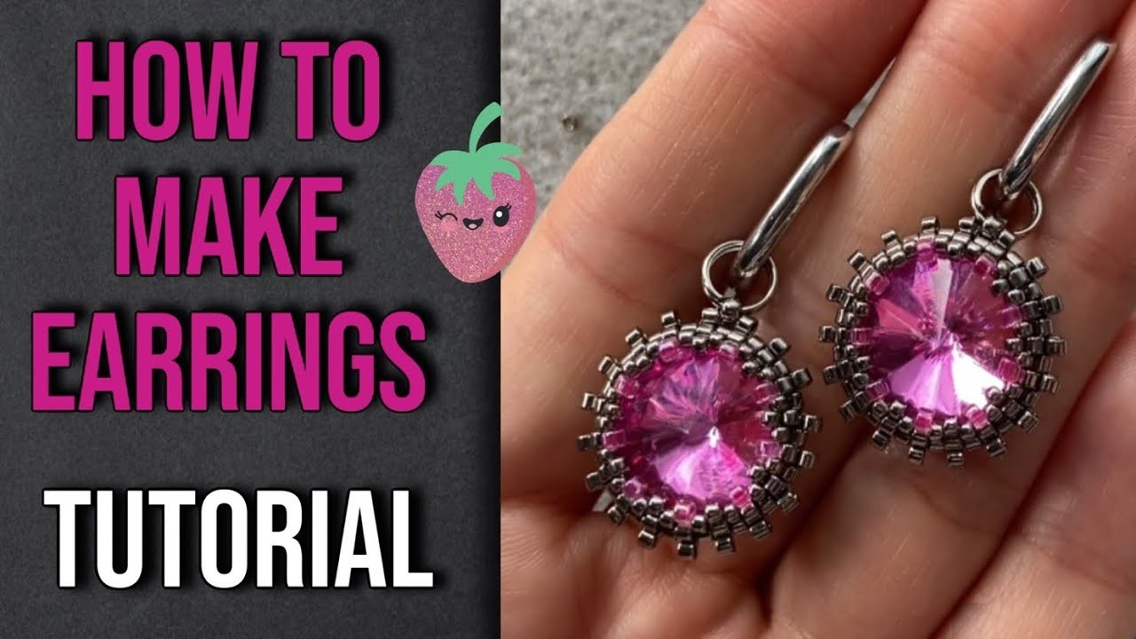 How to make Rivoli crystal earrings. Beaded earrings.