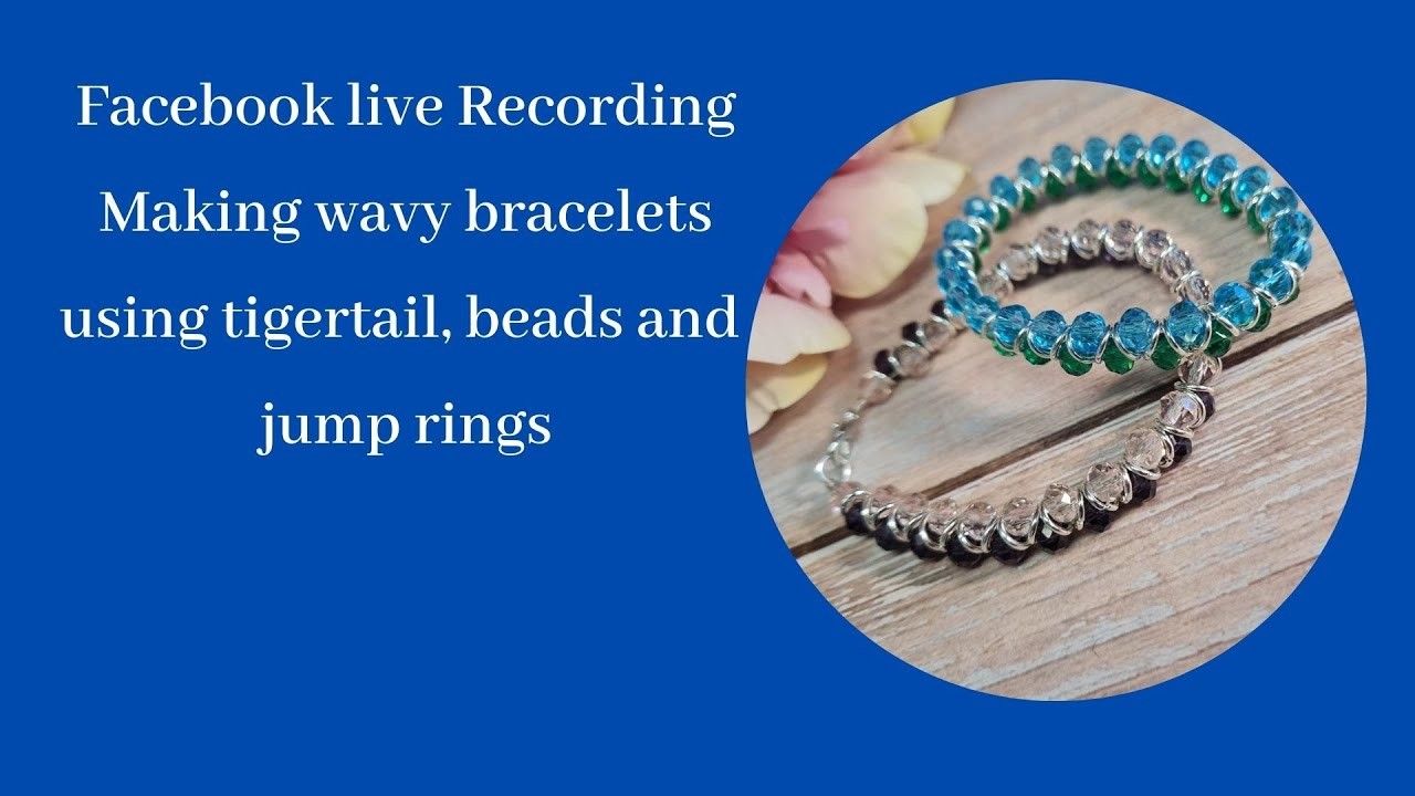 How to make wavy bracelets using tigertail, jump rings and beads