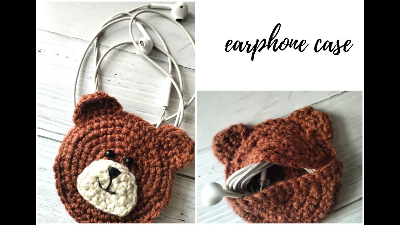Learn to crochet an easy earphone case | Teddy bear earphone cover tutorial | beginner friendly