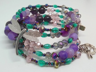 Memory Wire Bracelet Made With Bargain Bead Box February 2023 Violet Glade Collection