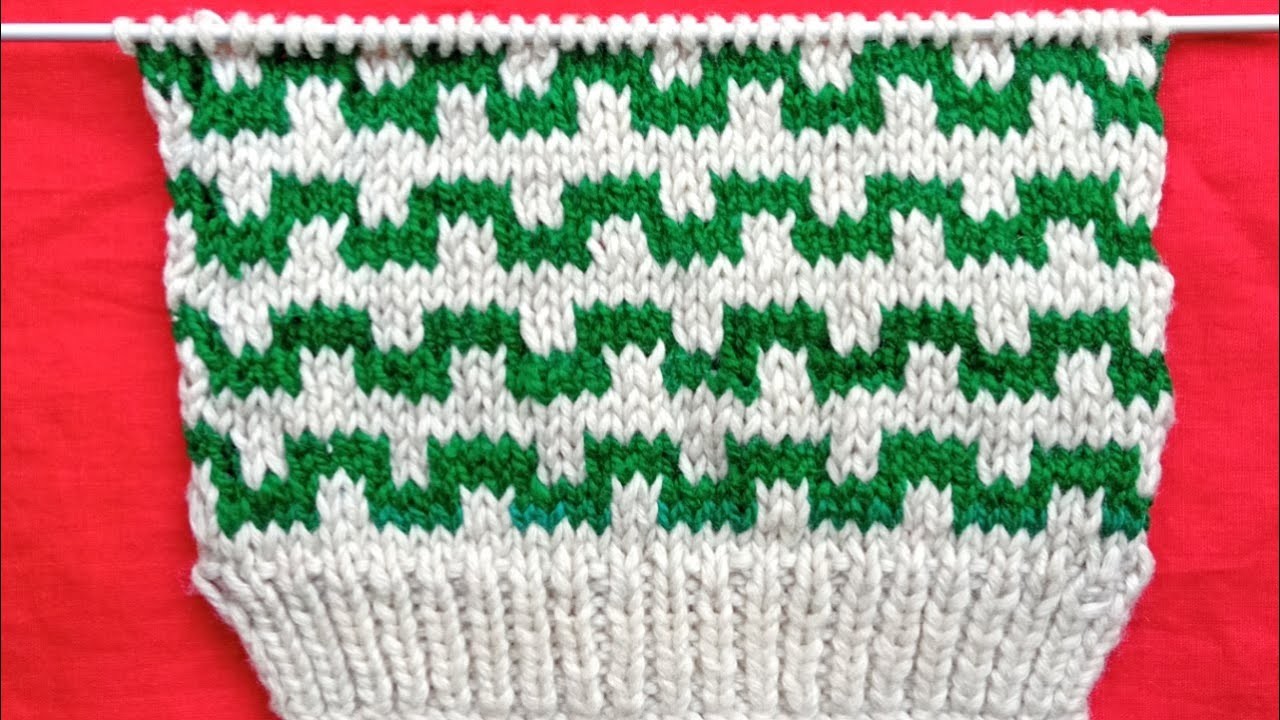 New sweater design || Two colour knitting stitch pattern || @tanuartsvlog ||