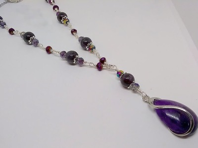 Pendant Necklace Made With Bargain Bead Box February 2023 Violet Glade Collection