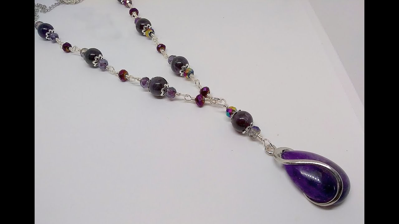 Pendant Necklace Made With Bargain Bead Box February 2023 Violet Glade Collection