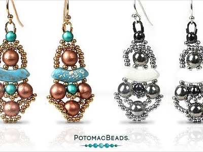 QuadBow Nesting Doll Earrings - DIY Jewelry Making Tutorial by PotomacBeads