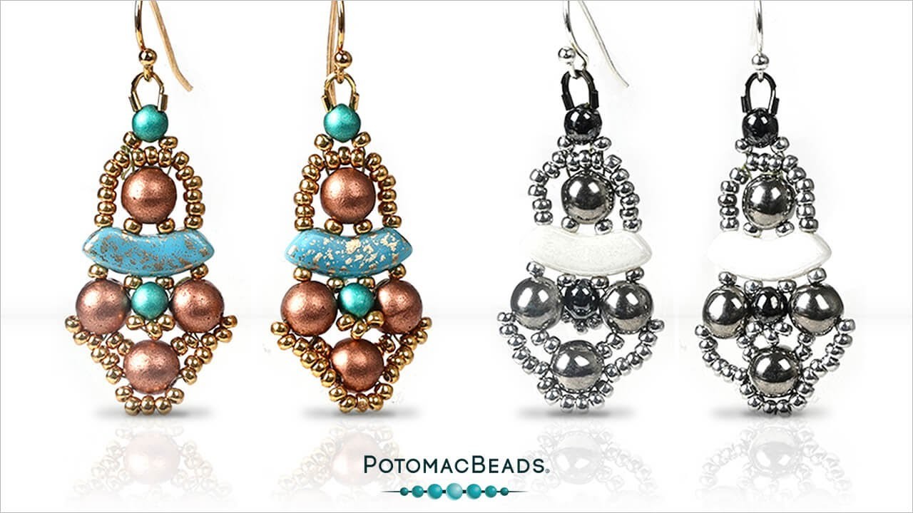 QuadBow Nesting Doll Earrings - DIY Jewelry Making Tutorial by PotomacBeads