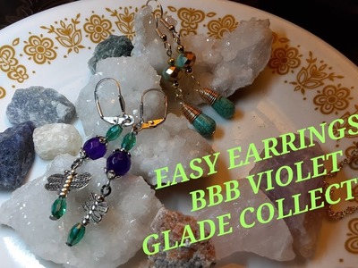 Simple Earrings Violet Glade Collection 2 Pairs Easy & Quick !