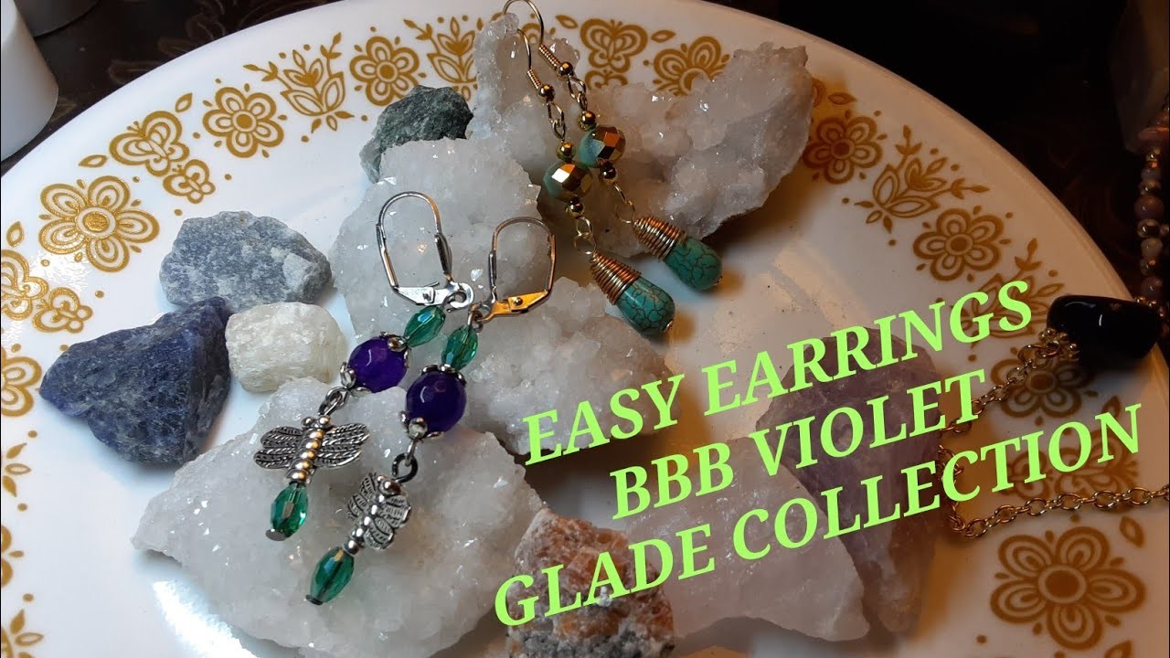 Simple Earrings Violet Glade Collection 2 Pairs Easy & Quick !