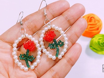 Stylish pearl earrings tutorial ???????? #beadedjewelry #beading