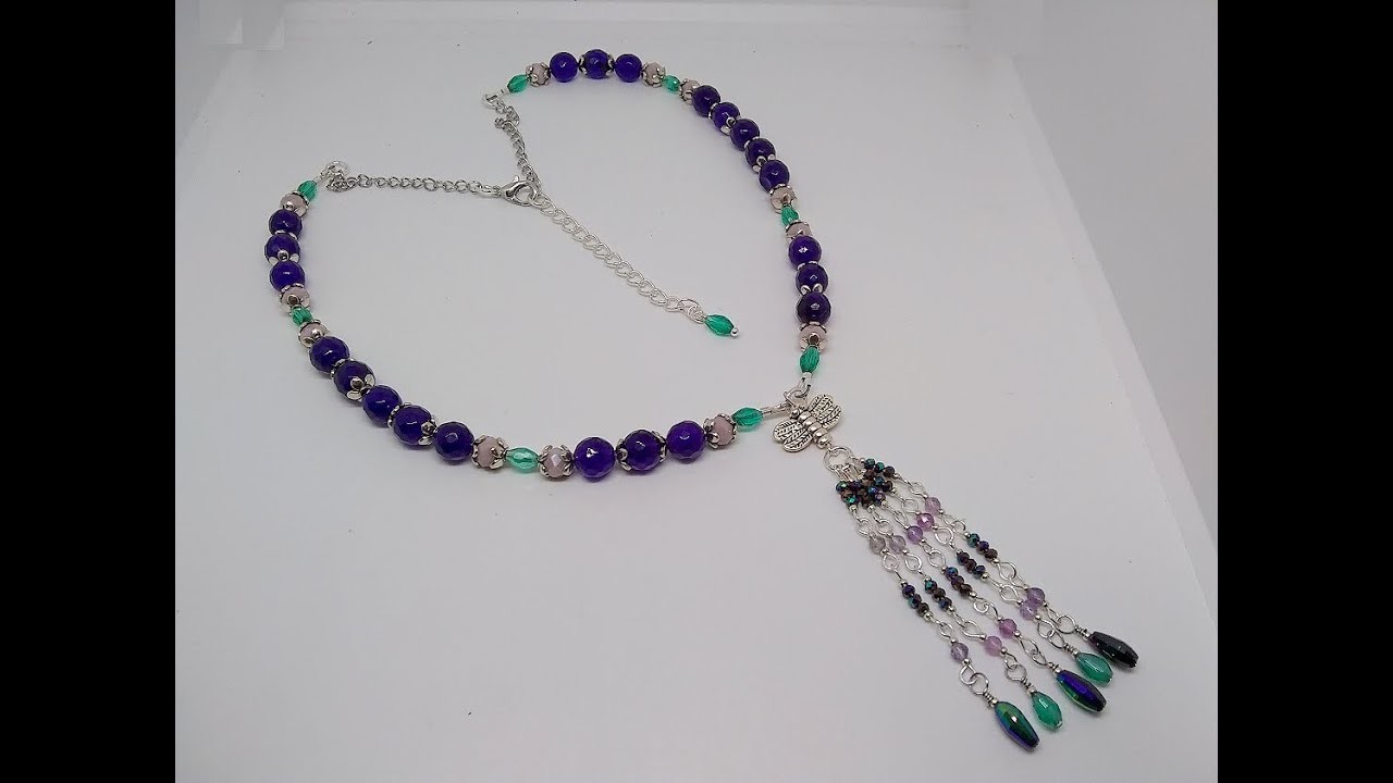 Tassel Necklace Using Bargain Bead Box February 2023 Violet Glade Collection