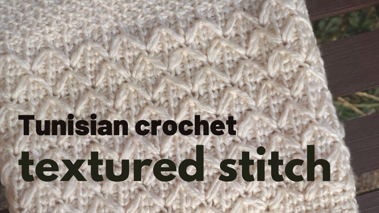 Textured Tunisian crochet stitch pattern - used in Quadrillium cowl