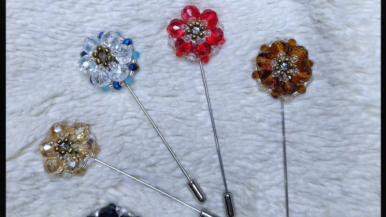 Title: HOW TO MAKE A BEADED LAPEL PIN. DIY BEADED LAPEL PIN.  BEGINNER FRIENDLY BEADING TUTORIAL