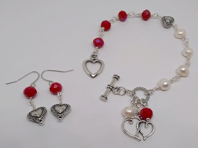 Valentine's Day Bracelet and Earrings Set Number 2