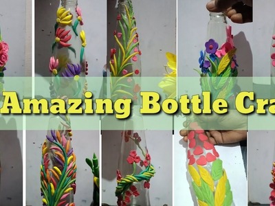 10 Amazing  Bottle Craft ideas.Beautiful Glass Bottle decoration.Easy bottle craft #bottlecraft #diy