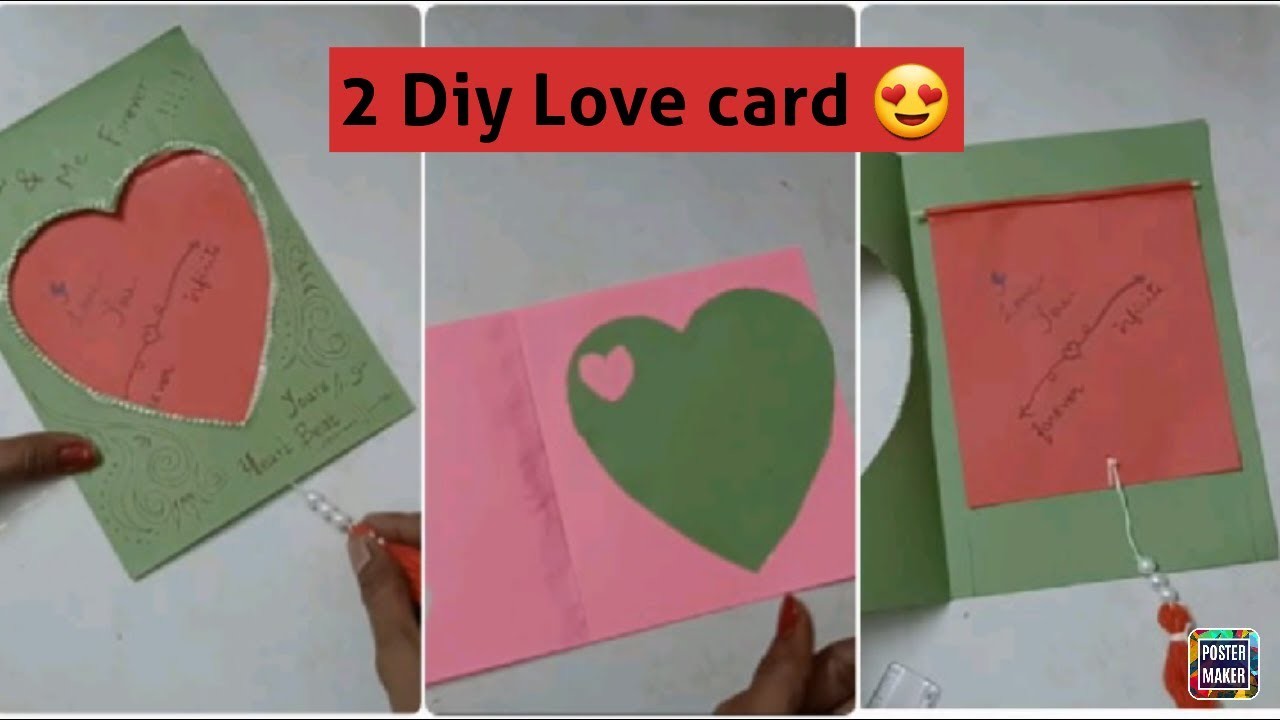 2 Diy Greeting card making ideas | love card |craft | Honey Hours